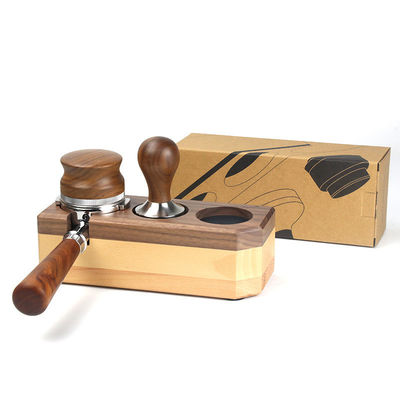 Vaste hout espresso-tampstation koffie-tamperhouder
