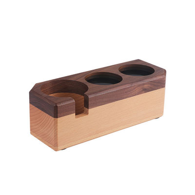 Vaste hout espresso-tampstation koffie-tamperhouder