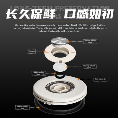 Voedselopslag Pakket Moderne 304 roestvrij staal koffieblik met ademend bewaringsmiddel