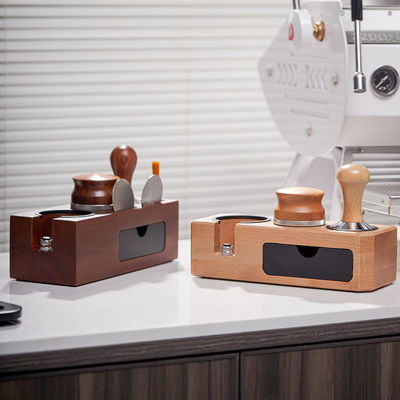 Koffiemelk schuimmaker schuimmixer massief hout koffiemaker stand met handvatbeugel