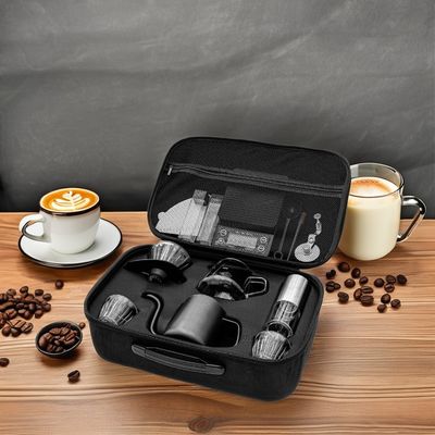 Duurzaam roestvrij staal en glas giet over koffie set klassiek ontwerp met cadeaubon