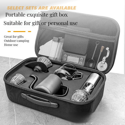 Outdoor Travel Drip Coffee Set Klassieke stijl met glazen ketel en handgrinder