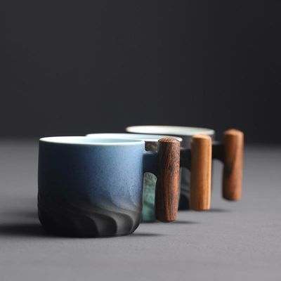 Modern ontwerp Keramische glazuurcamping koffiebeker Custom met aanpasbare opties