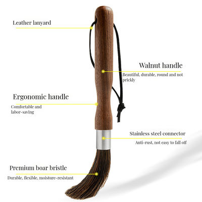 Home Keuken Houten koffiemachine Schoonmaakborstel met lang handvat en meetlepel