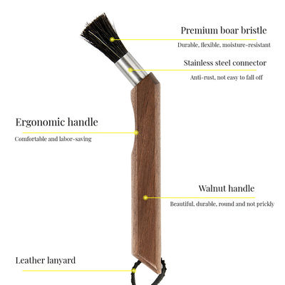 Custom logo Double Side Soft Boar Bristle Nail Cleaning Brush voor andere natuurlijke bamboe