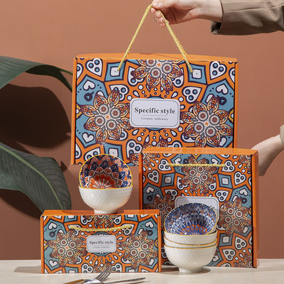 Bohemian Design Keramische eetgerei Set Plaat en schaal tafelgerei voor gezinsgelegenheden