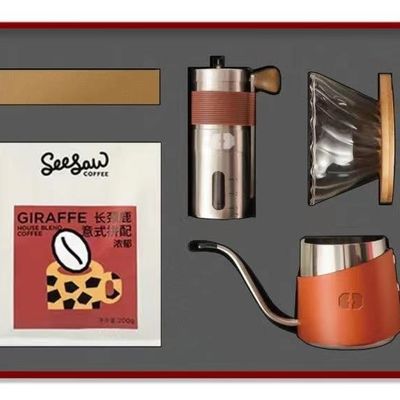 Hoge capaciteit OEM Traditionele handmatige handmatige koffiemolen met kurk PU roestvrij staal