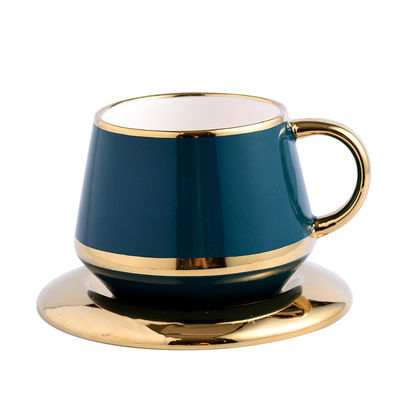Fancy koffiekopjes met gouden rand Keramische thee set101 met roestvrij staal