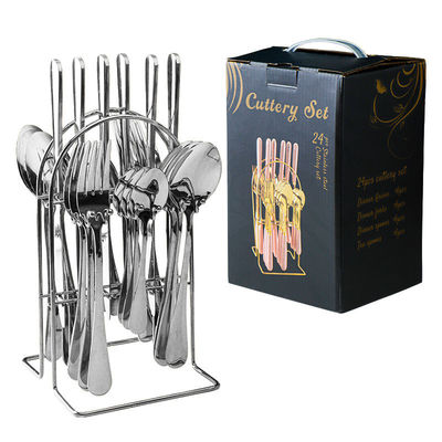 24pcs Flatware Set roestvrij staal goud zilver mes lepel vork bestek sets voor feest