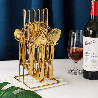 Partij Gelegenheid 101 roestvrij staal gouden bestek set 24pcs luxe cadeau set met doos