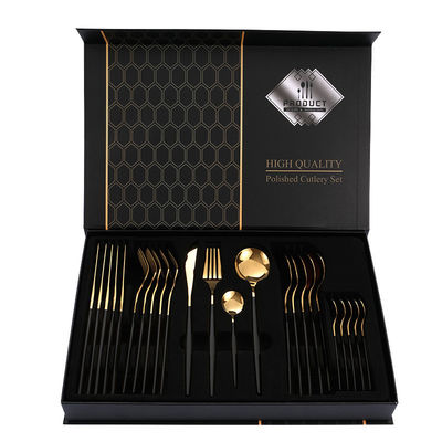 Huwelijksgoud bestek set 101 roestvrij staal bestek met boxed souvenir set