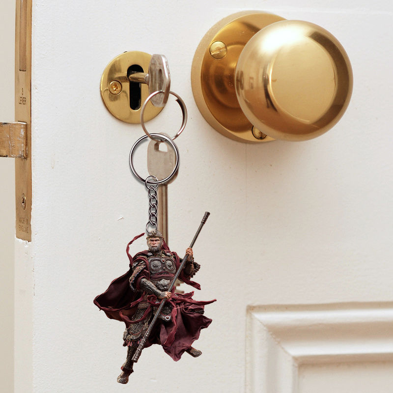 2D platte acryl hanger grensoverschrijdende zwarte mythe Wukong sleutelhanger voor heksen gelegenheden