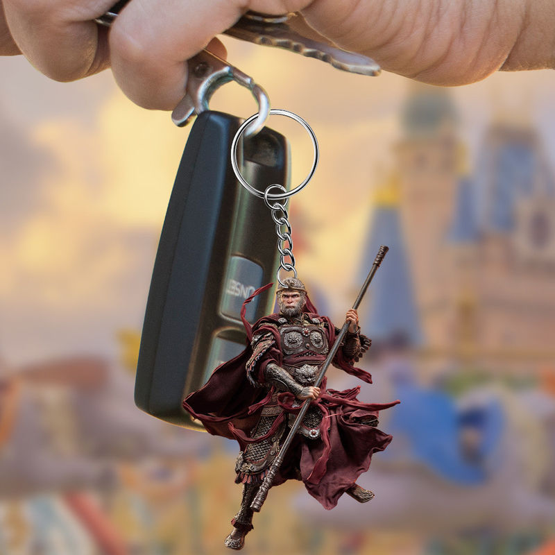 Eco-vriendelijke Wukong 2D Flat Keychain Acryl hanger voor rugzak en auto accessoires