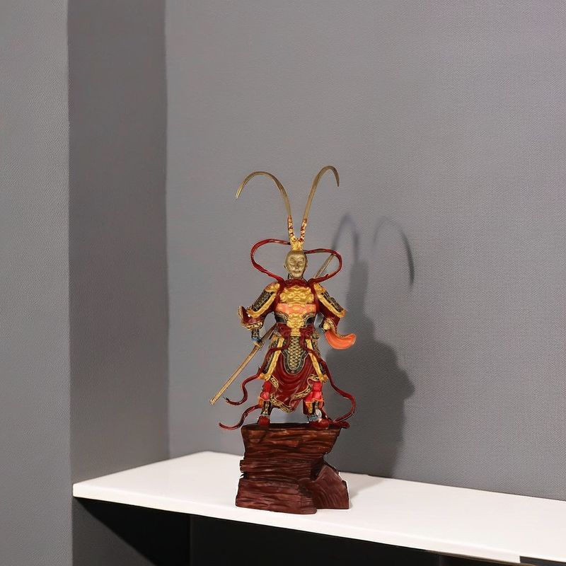 Verjaardag Sun Wukong Gouden Hoop 3D Hars Figuur Contemporary Design Metalen Verzamelornament