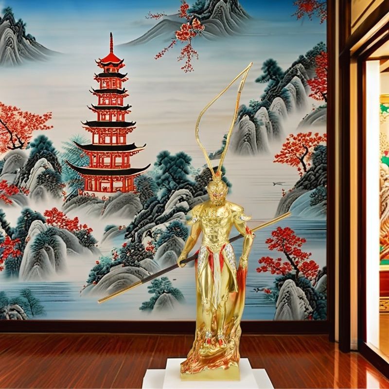 Ornamenten Reis naar het Westen 3D Hars Figuur Metal OEM Monkey King Character Collection