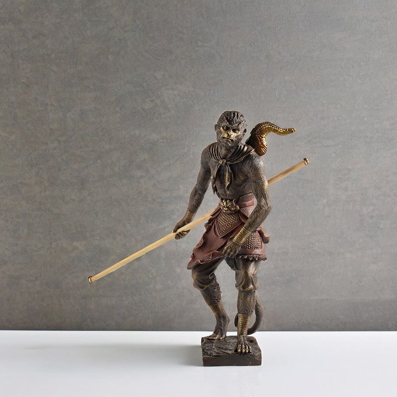 Op maat gesmolten exclusieve op maat gemaakte grootte Zwarte mythe Wukong 3D standbeeld voor decor
