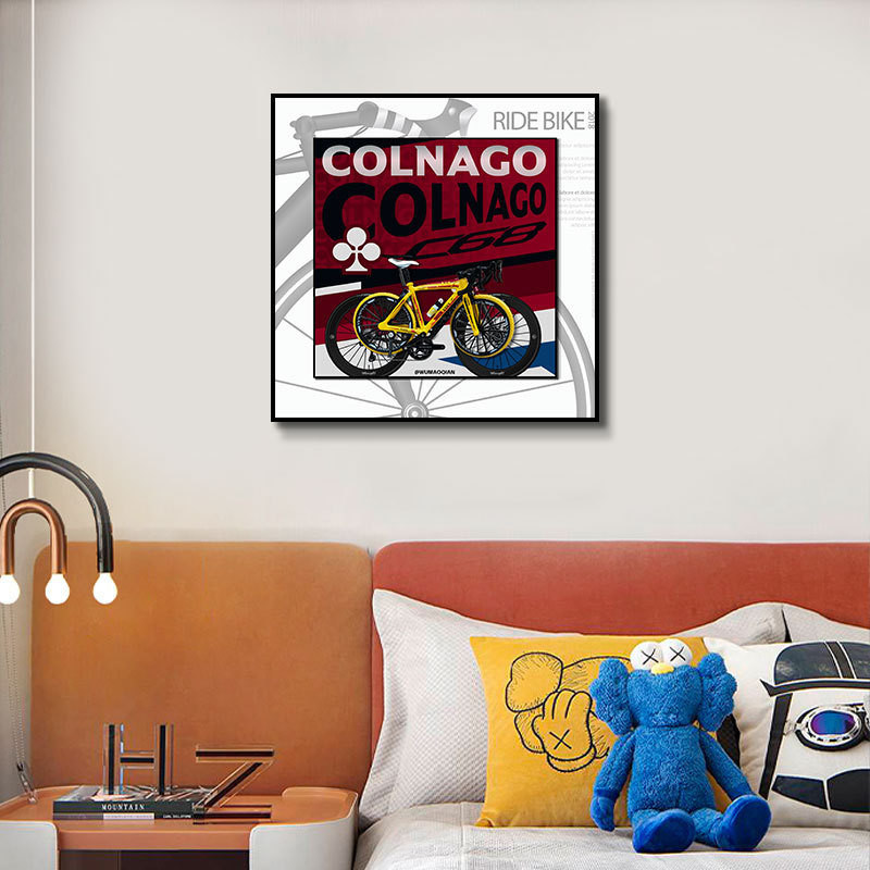 Home Office Hotel Decoratie Moderne Retro Fiets Hangende Muurkunst met Kristal Muur