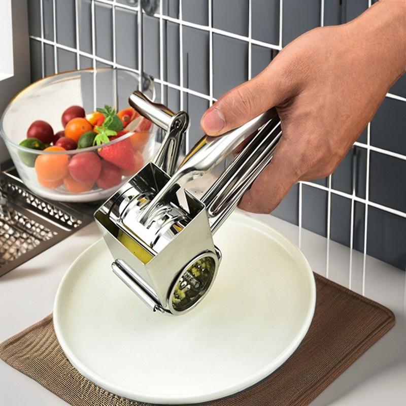 Rotary Grater van roestvrij staal 4 Verwisselbare trommels voor het snijden van groenten en noten