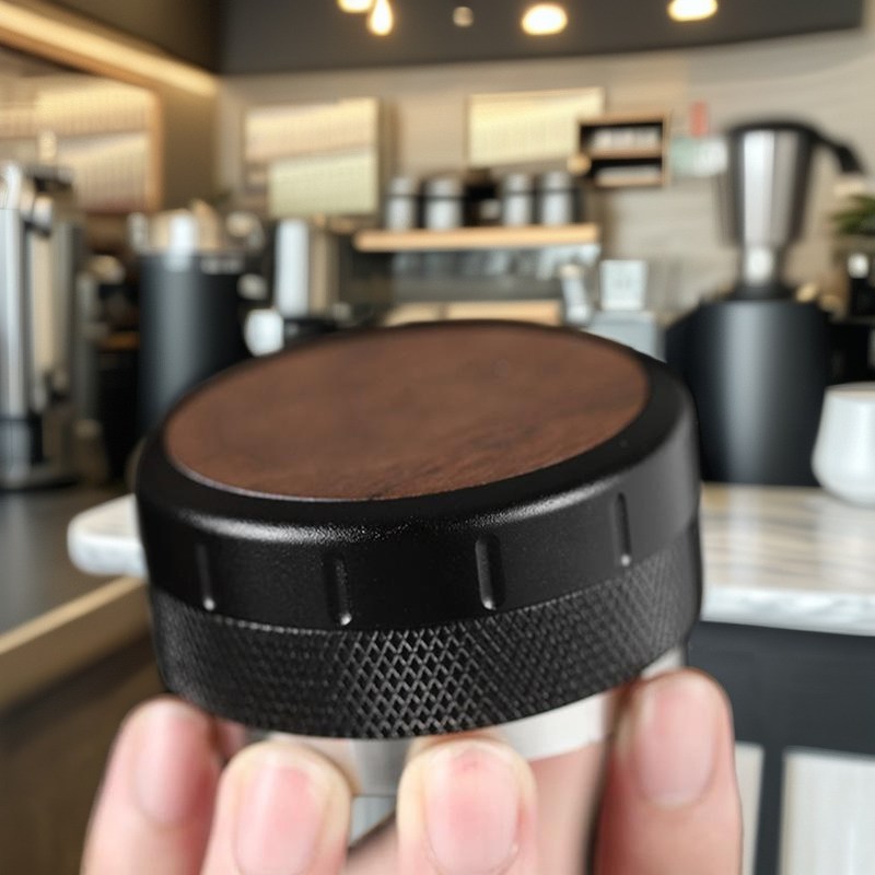 Espresso Tamper met walnoot hout handvat en roestvrij staal basis 51mm/53mm PS Plastic