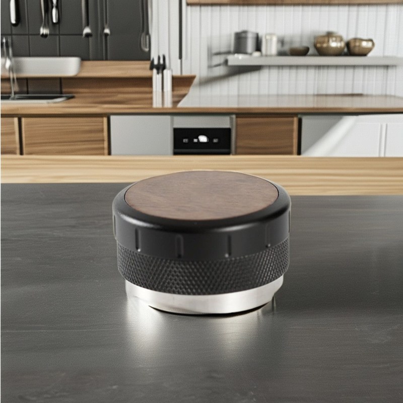 Verstelbare hoogte Espresso Tamper klassieke stijl met walnoothout en roestvrij staal basis