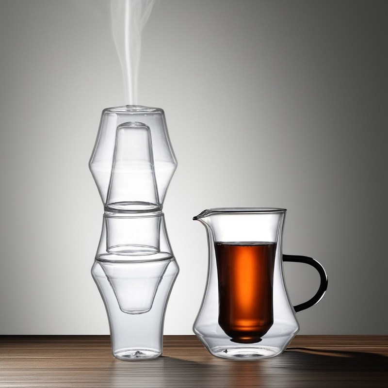 Design High Borosilicate Glass Coffee Pot Vervaardigd roestvrij staal Hand Brew