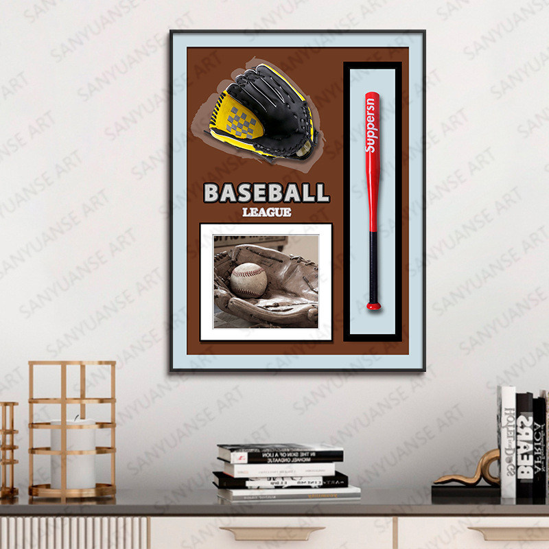 Moderne creatieve 3D Baseball Wall Hanging Een unieke decoratie voor uw huis en kantoor
