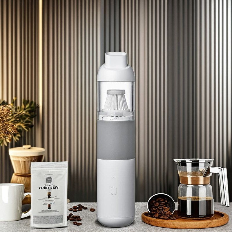 Groene, kleine, oplaadbare koffiepoederreiniger voor bureau