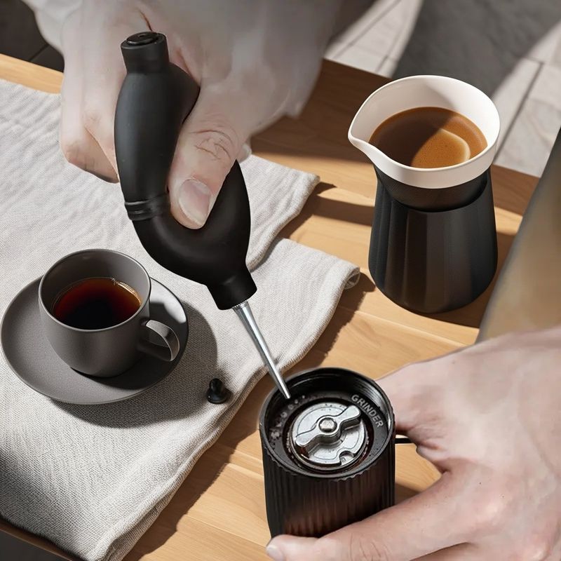 Draagbare siliconen rubber luchtblusser stofverwijder voor koffie thee gereedschap schoonmaakgereedschap