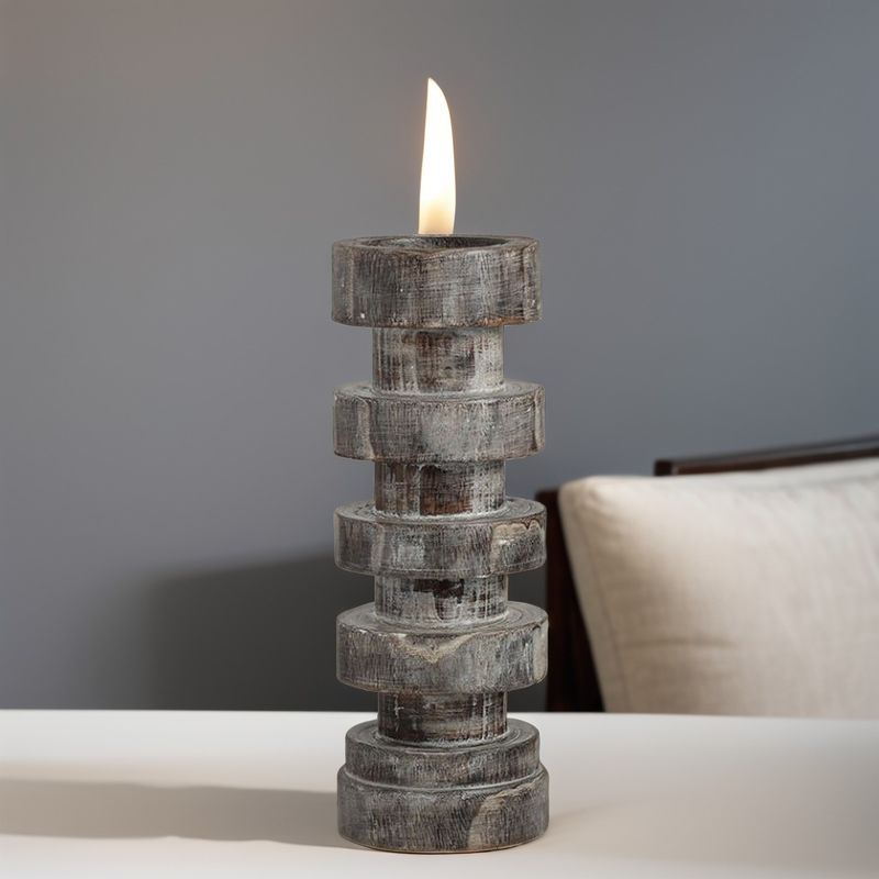 Gepersonaliseerde logo eind marmeren steen kandelaar houder voor thuis bruiloft of kerst decor