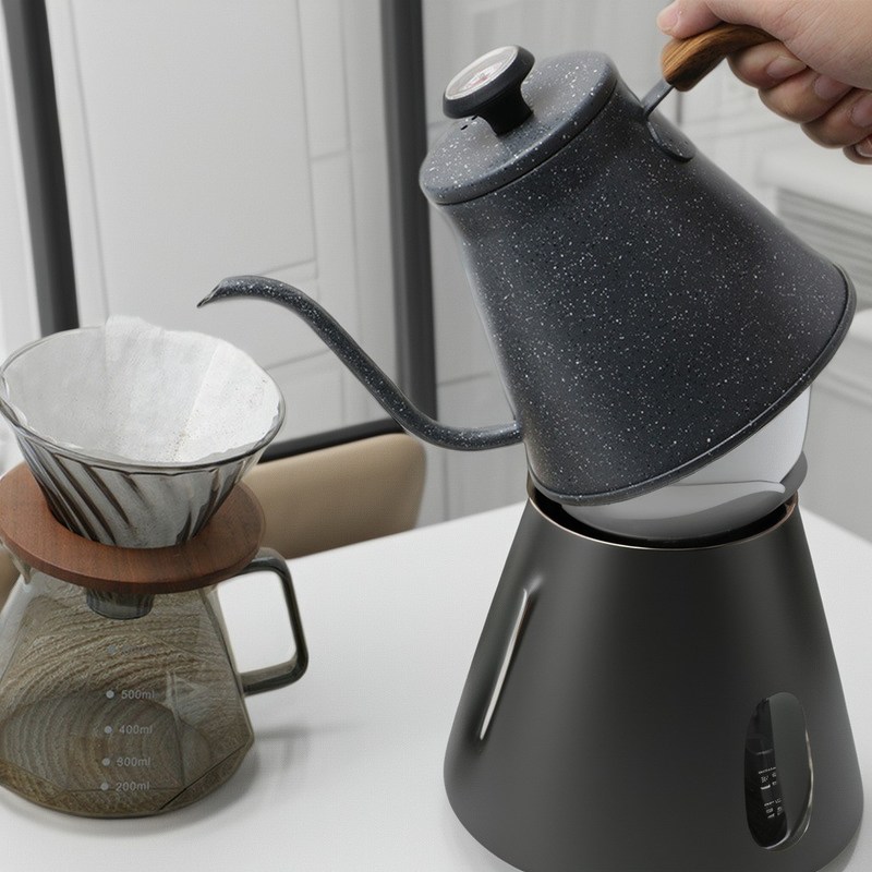 Modern ontwerp roestvrij staal gashals koffiepot voor barista's en koffiebrouwers
