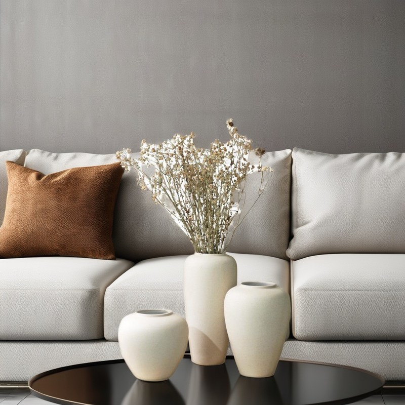 Verjaardag Moderne keramische vaas met ei Noodle Pebble Decor Wit Art Deco stijl