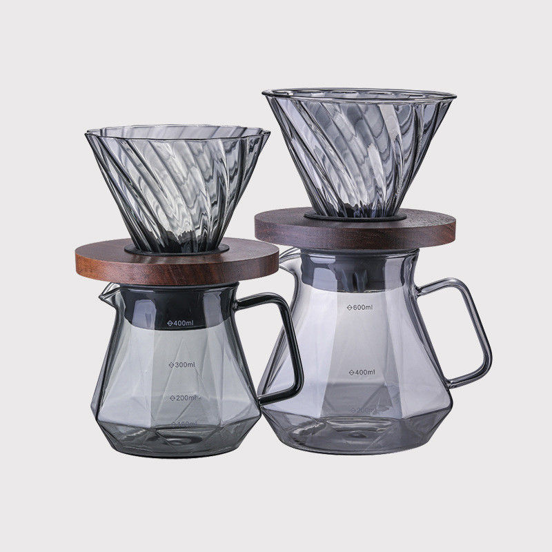 Hoog borosilicaat glas druppelbeker voor het gieten van koffie 400 ml capaciteit hittebestendig