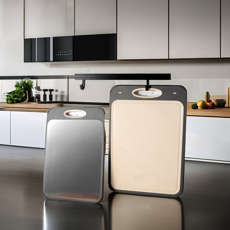 304 roestvrij staal snijplank milieuvriendelijk bamboe vierkant ontwerp anti-schimmel plastic frame