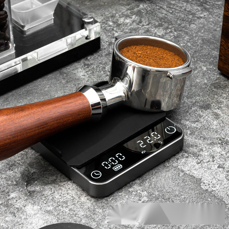 Digitale koffieschaal 2kg/0.1g Aanpasbare grootte Oplaadbare timer ABS Ontwerp voor thee-gereedschap