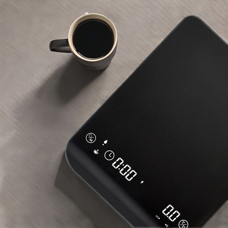 Timer en siliconenbasis BAMBOO Oplaadbare digitale weegschaal voor koffie 3kg/0,1g nauwkeurigheid