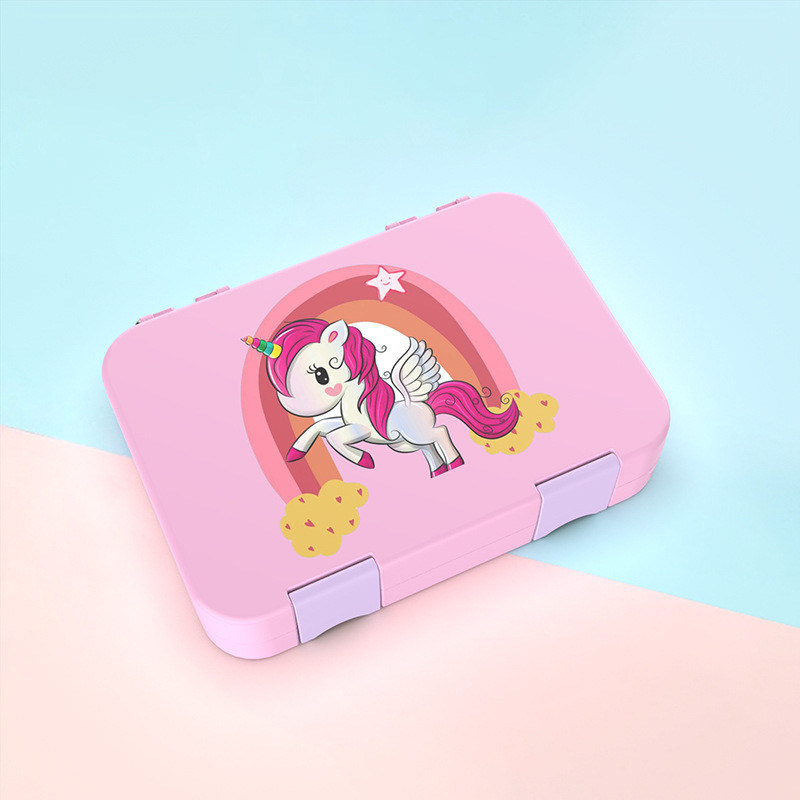 2 lagen bamboevezel bento lunchbox in 6 kleuren inclusief splitsing bestek voor volwassenen