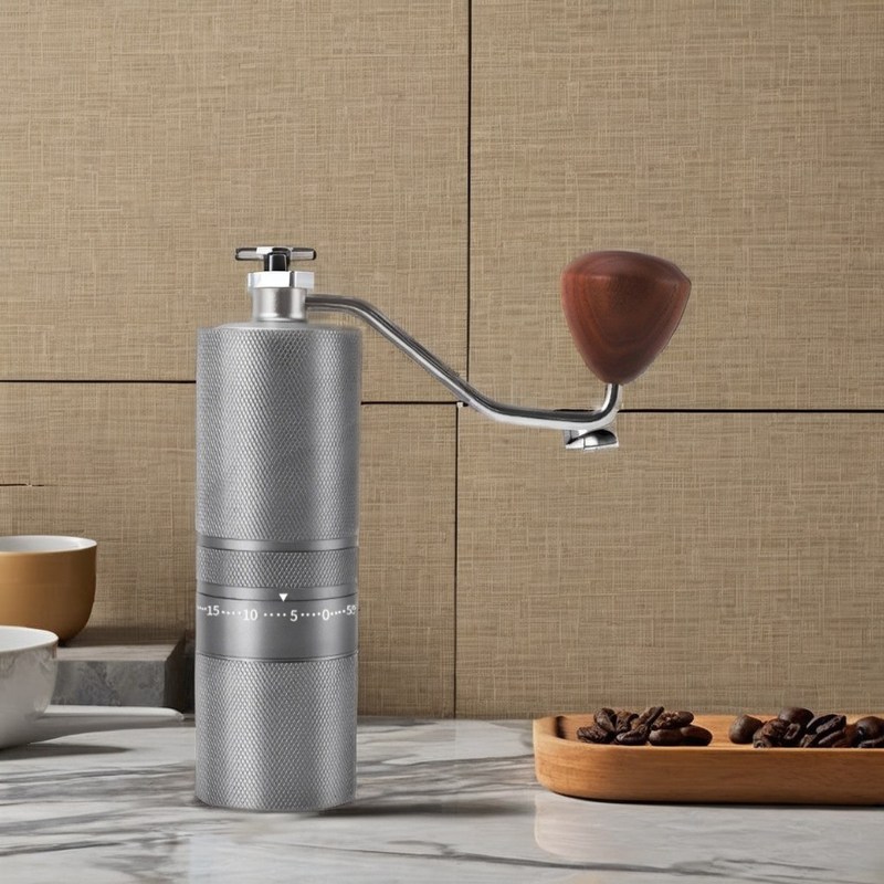 Handmatige Espresso-maler C2 Keramische kegelvormige boor en houten handvat voor koffiebonenmolen