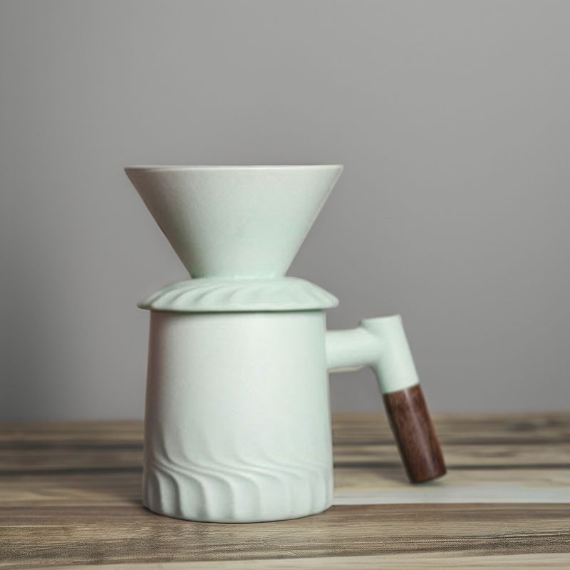 500 ml capaciteit Moderne Vintage Keramische Koffiemachine met porseleinfilterdrupper