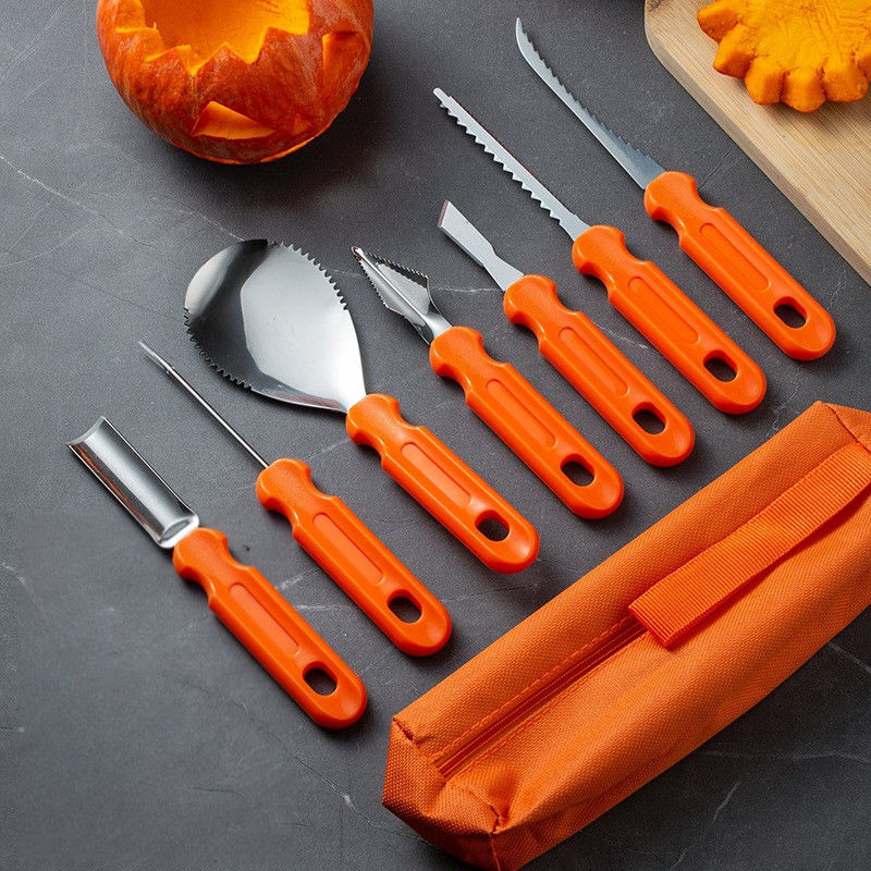 10 stukken Halloween pompoensnijwerkstel Duurzame metalen handgereedschappen voor groente-snijwerk