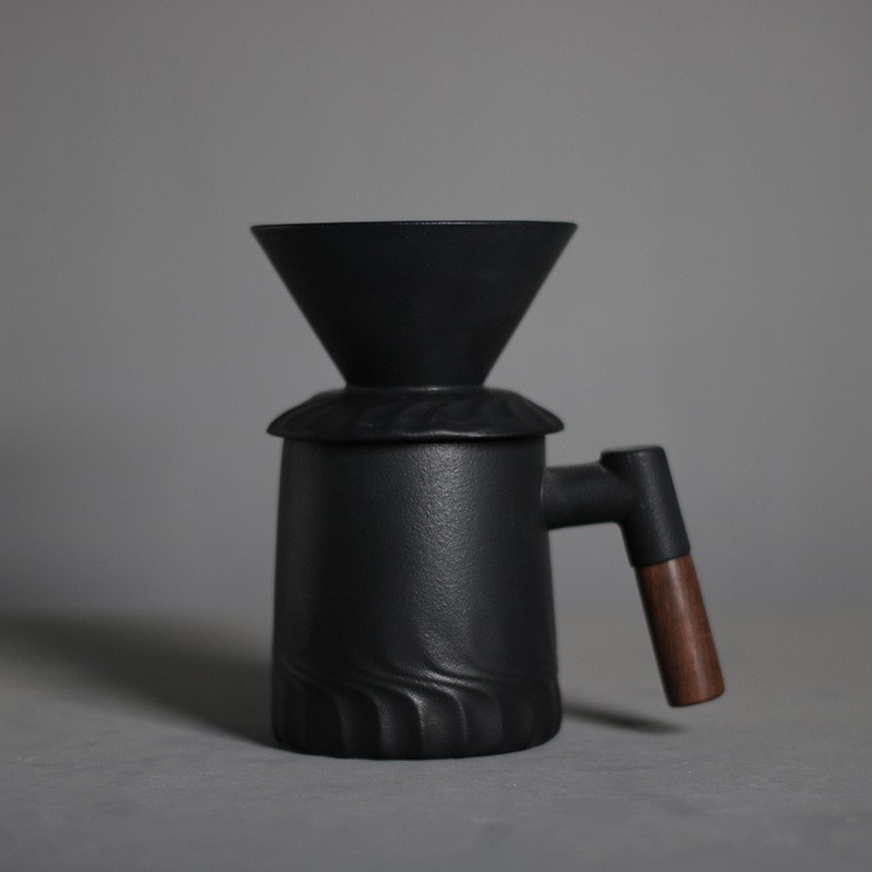 Modern Design Matte Zwarte Keramische Koffifilter Drupper Set voor Home Restaurant Hotel