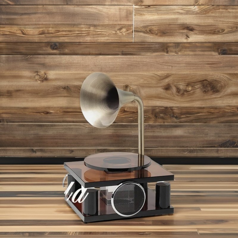 Abstract Patroon Art Deco Hand gegraveerde platenspeler voor huis- en hotelversiering