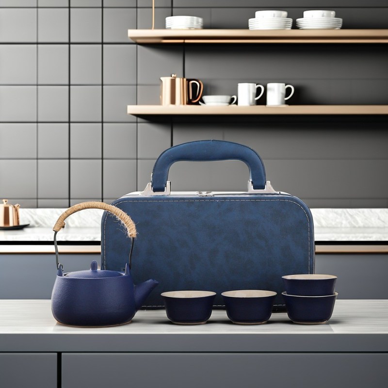 Duurzame keramische theebak met draagbare herbruikbare theekopjes en aanpasbaar logo