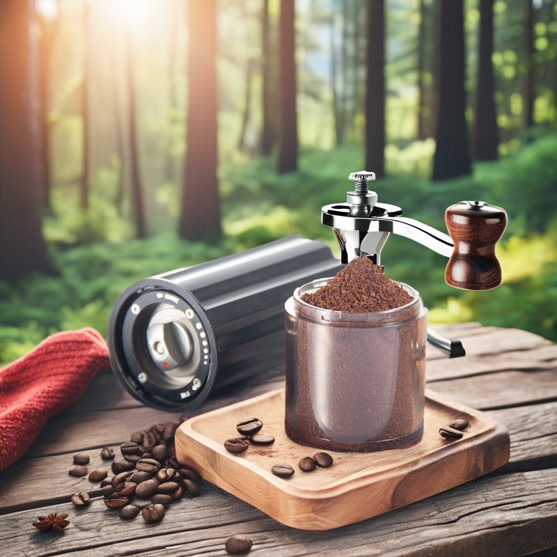 Zwarte draagbare handheld koffiefreesmachine roestvrij staal Burr Hout metaalgereedschap Type freesmachine