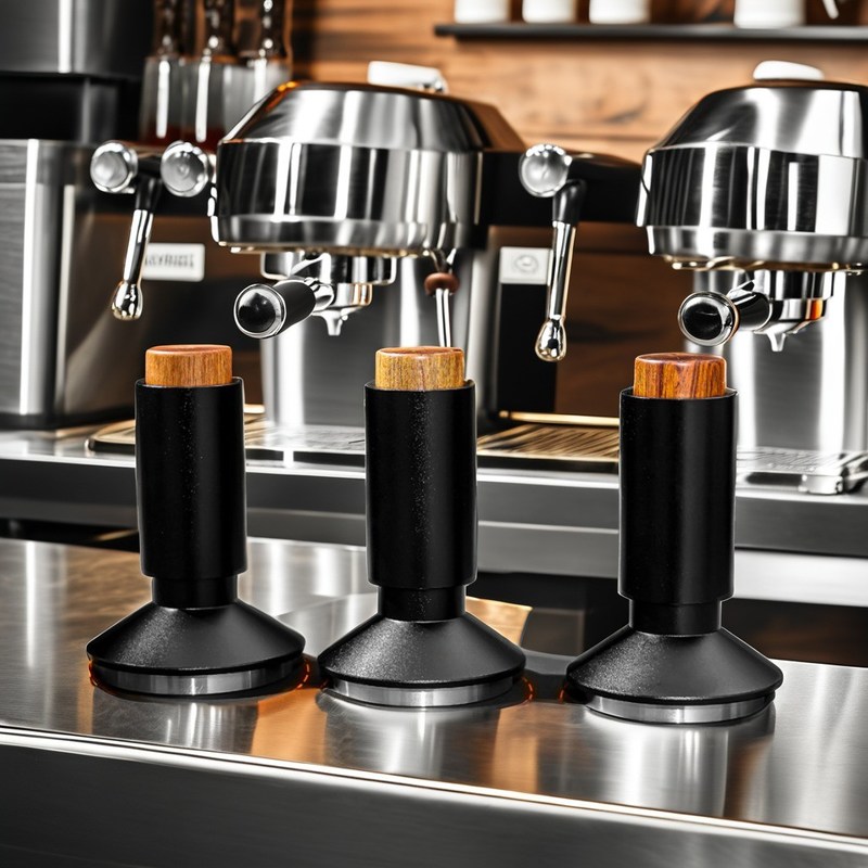 Houten 2-in-1 koffieverwarmer en naalddistributeur voor Perfect Espresso 51mm 53mm 58mm