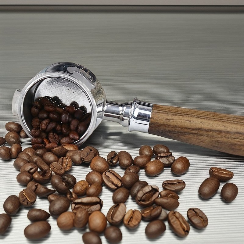 Barista koffie thee set duurzaam 51mm bodemloze portafilter met houten handvat