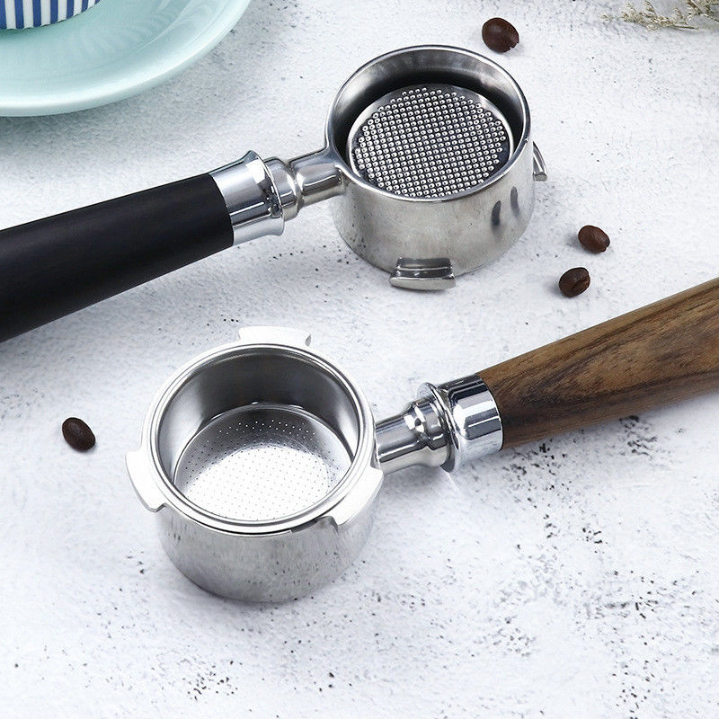 Roestvrij staal Houten handvat 51 mm Keramisch massief hout Espresso Portafilter voor koffie
