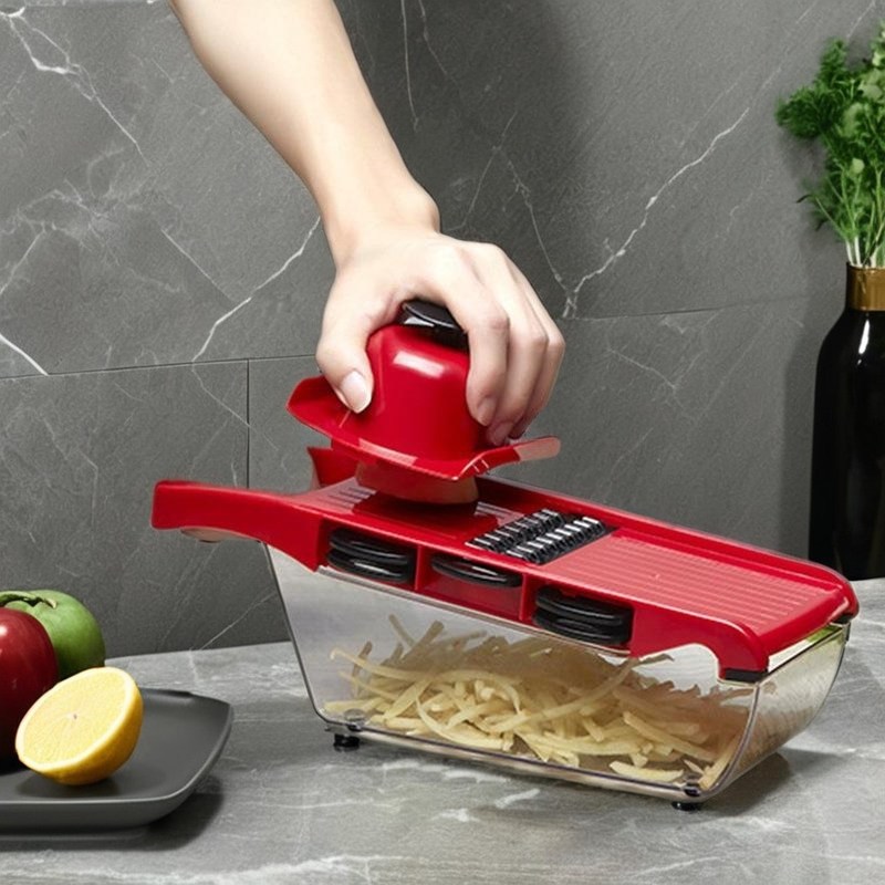 Stocked Duurzaam Keukengereedschap Versatile 16 blad Bamboe Roestvrij staal Food Chopper