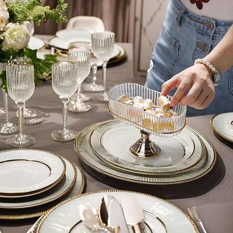 Golden Deer Minimalist Design Glass Plate Set Perfect voor voedselopslag Terug naar school