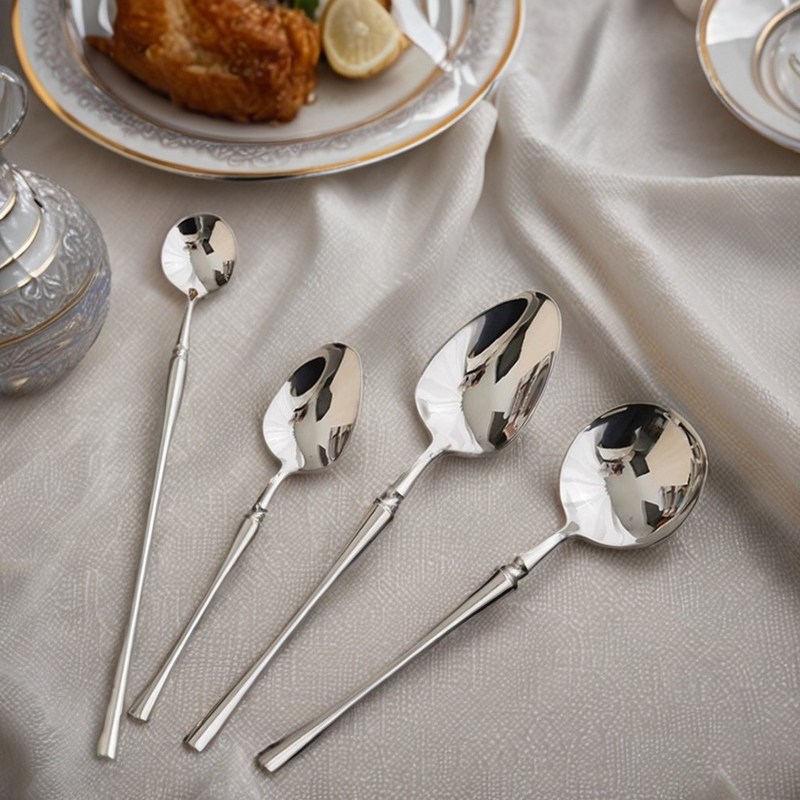 Luxe op glas techniek 24-stuk roestvrij staal platteware set voor fijn eten