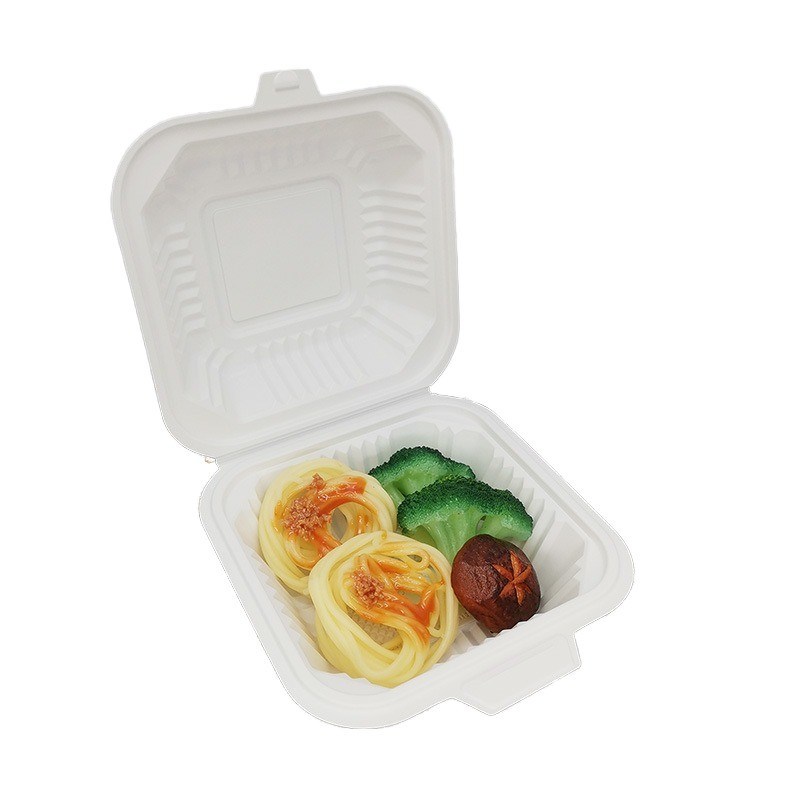 Biologisch afbreekbare wegwerpvoedselcontainer Duurzame vierkante plastic lunchdozen met deksels